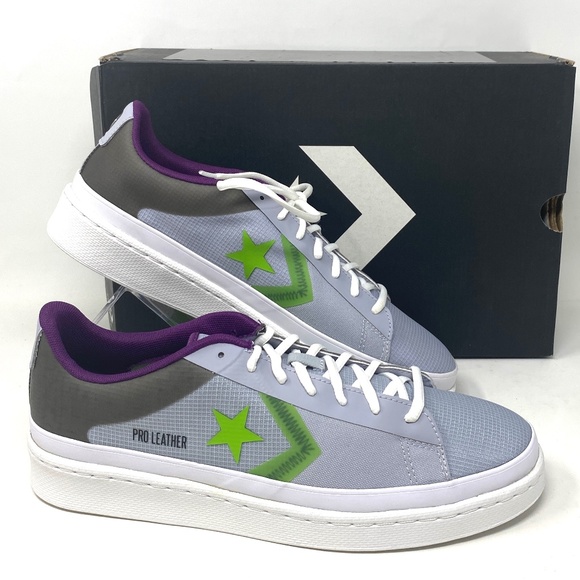 💖MEGA SALE💖Converse Pro Leather OX   Gravel Bold Wasabi Canvas Women  170758C - Picture 2 of 10